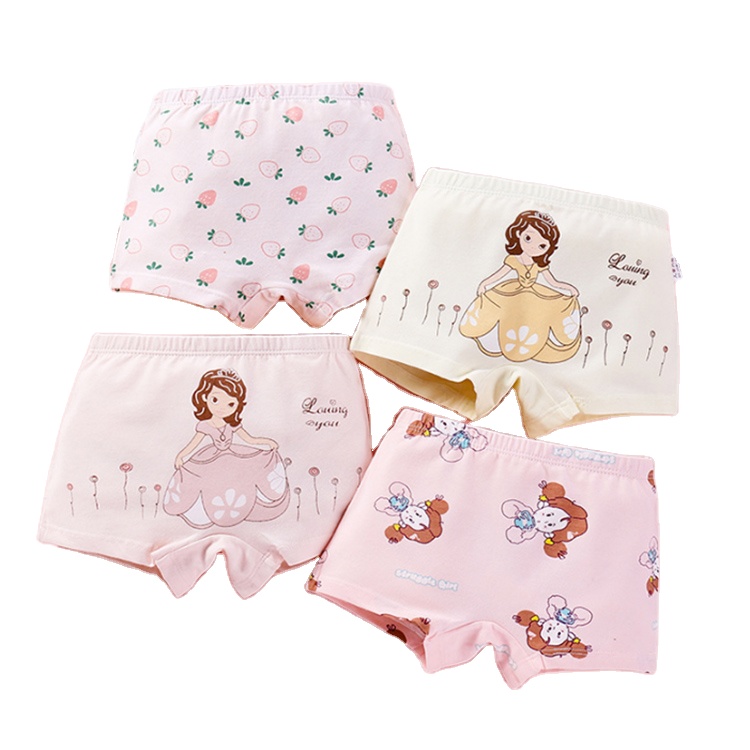 Factory high quality Kids Briefs Soft Cotton Box Wholesale Children Wearing Panties Girls Underwear