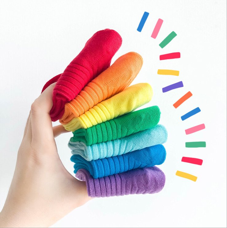New Children colourful Socks Beautiful Light Cotton Heap combed cotton Boys Girls Socks