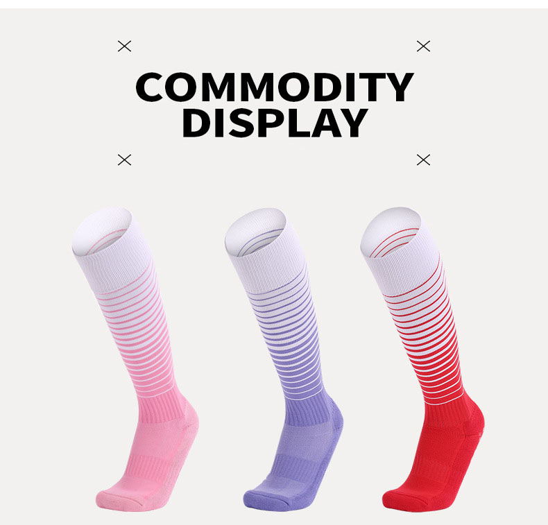 Colorful anti slip athletic cotton absorbent long men football socks