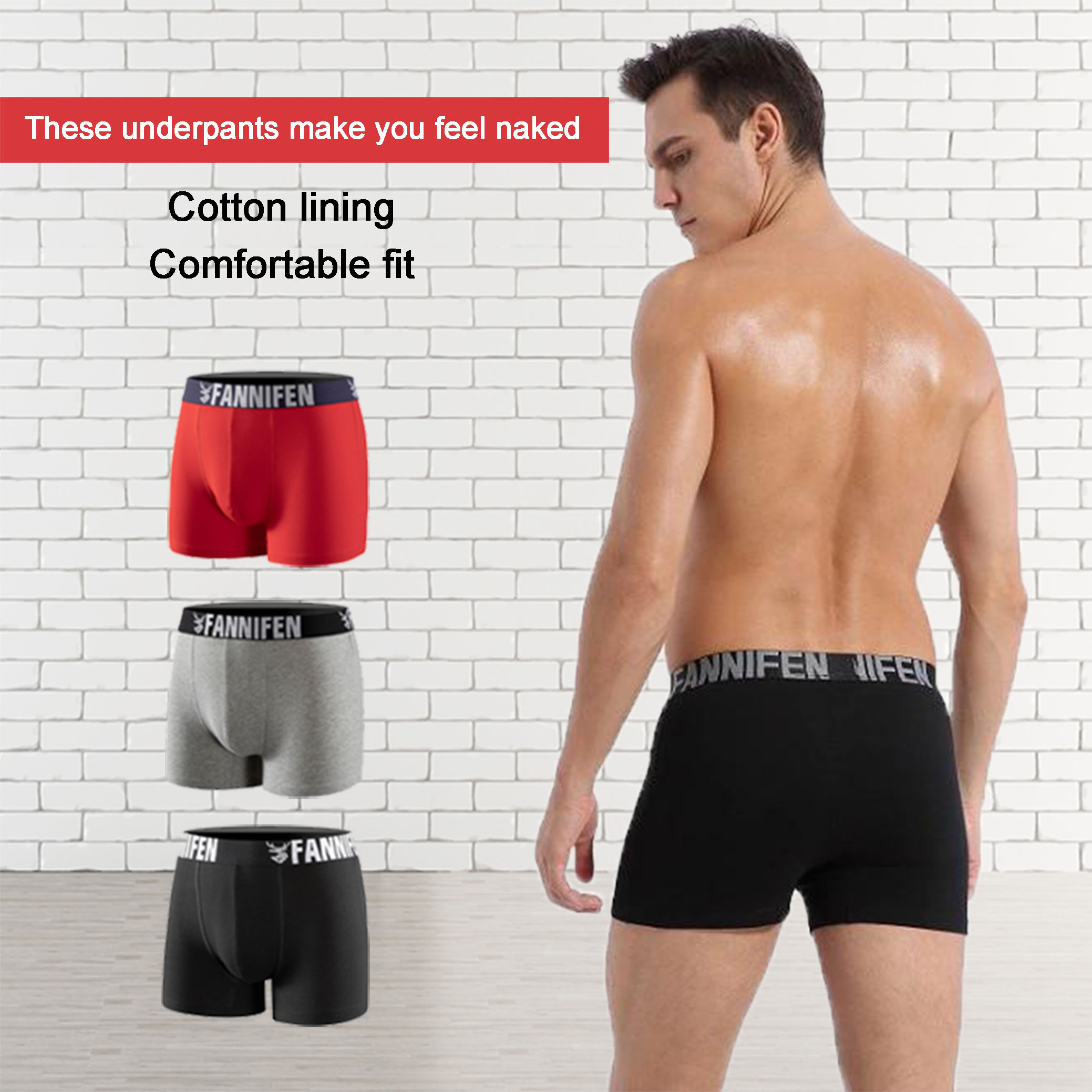 Elastan mens boxers colorful underwear cotton boxer plus size men underwear cotton boxer