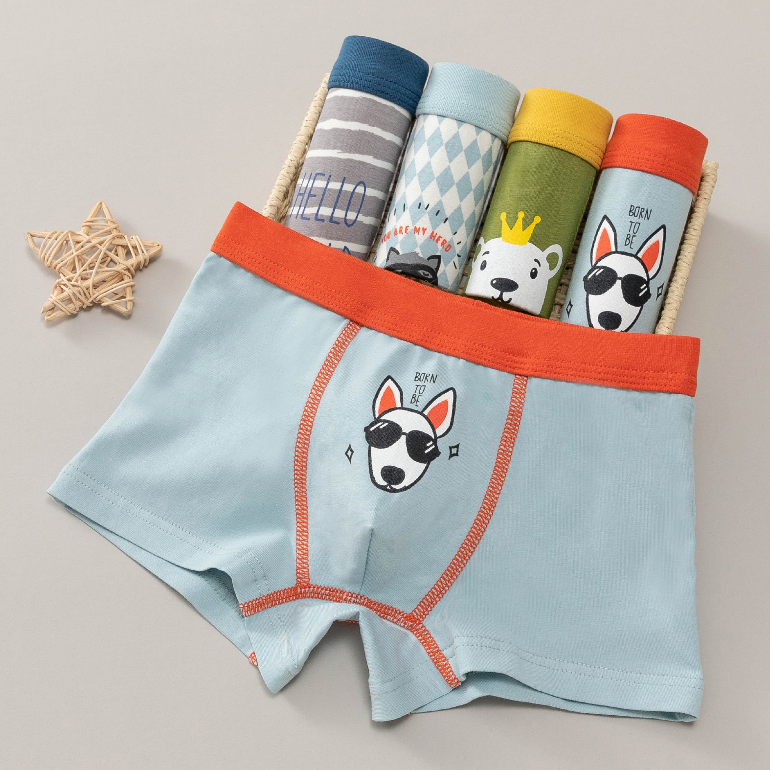 Hot sale children cartoon boxers kids cartoon underwear for children
