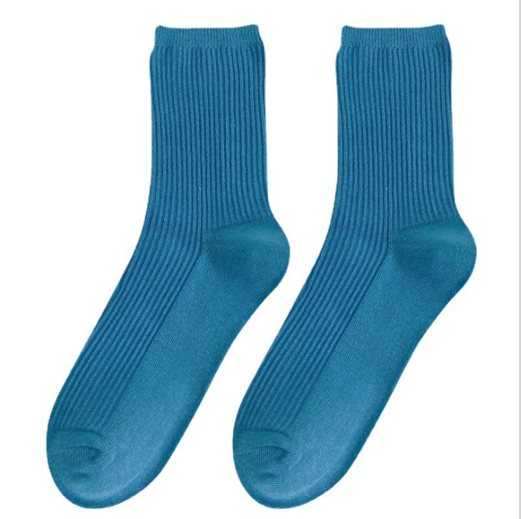 women Blue white stockings summer thin JK lovely funny cotton socks
