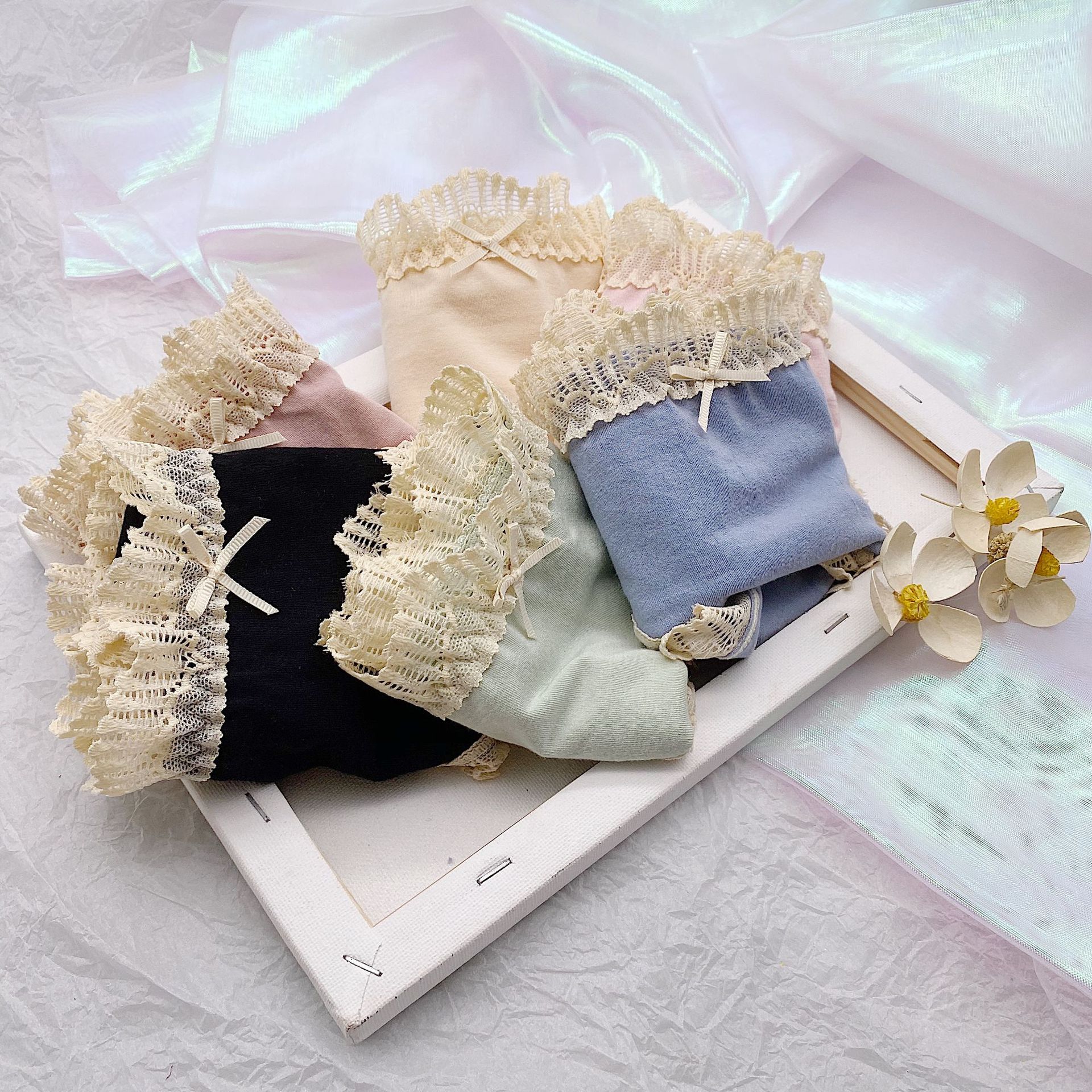 Custom Logo Wholesale Mix Women Lace Cotton Panties Underwear