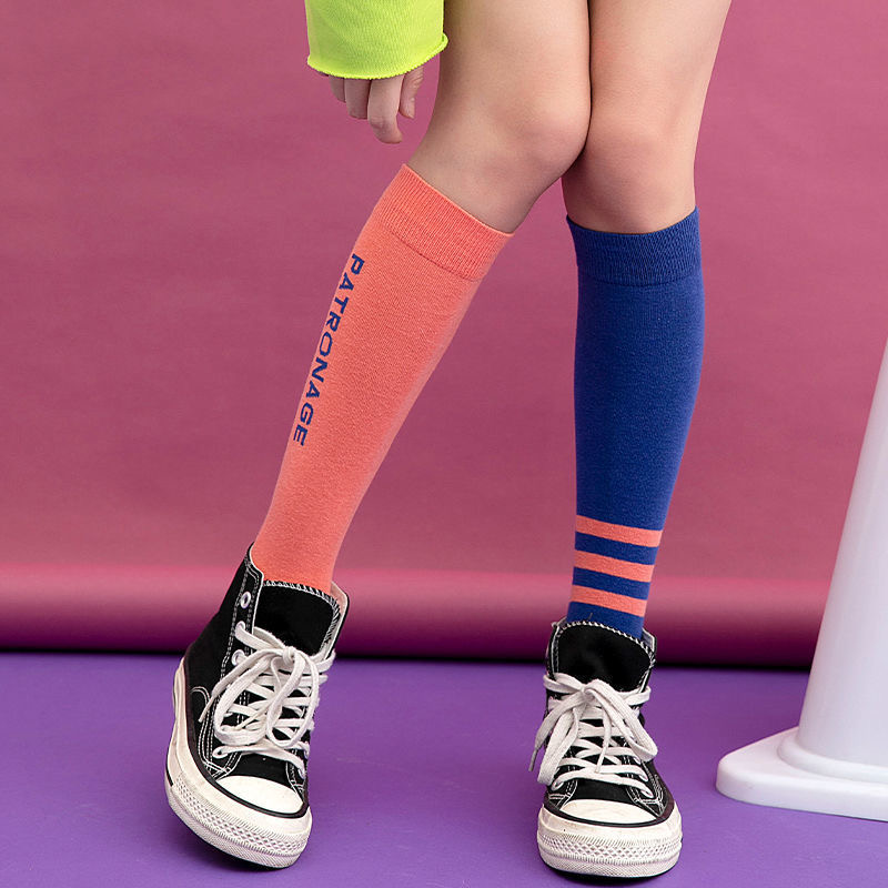 Manufacturers Wholesale Girls Stockings Colorful High Sock School Student Girls Boys Unisex Stripe Knee High Long Socks