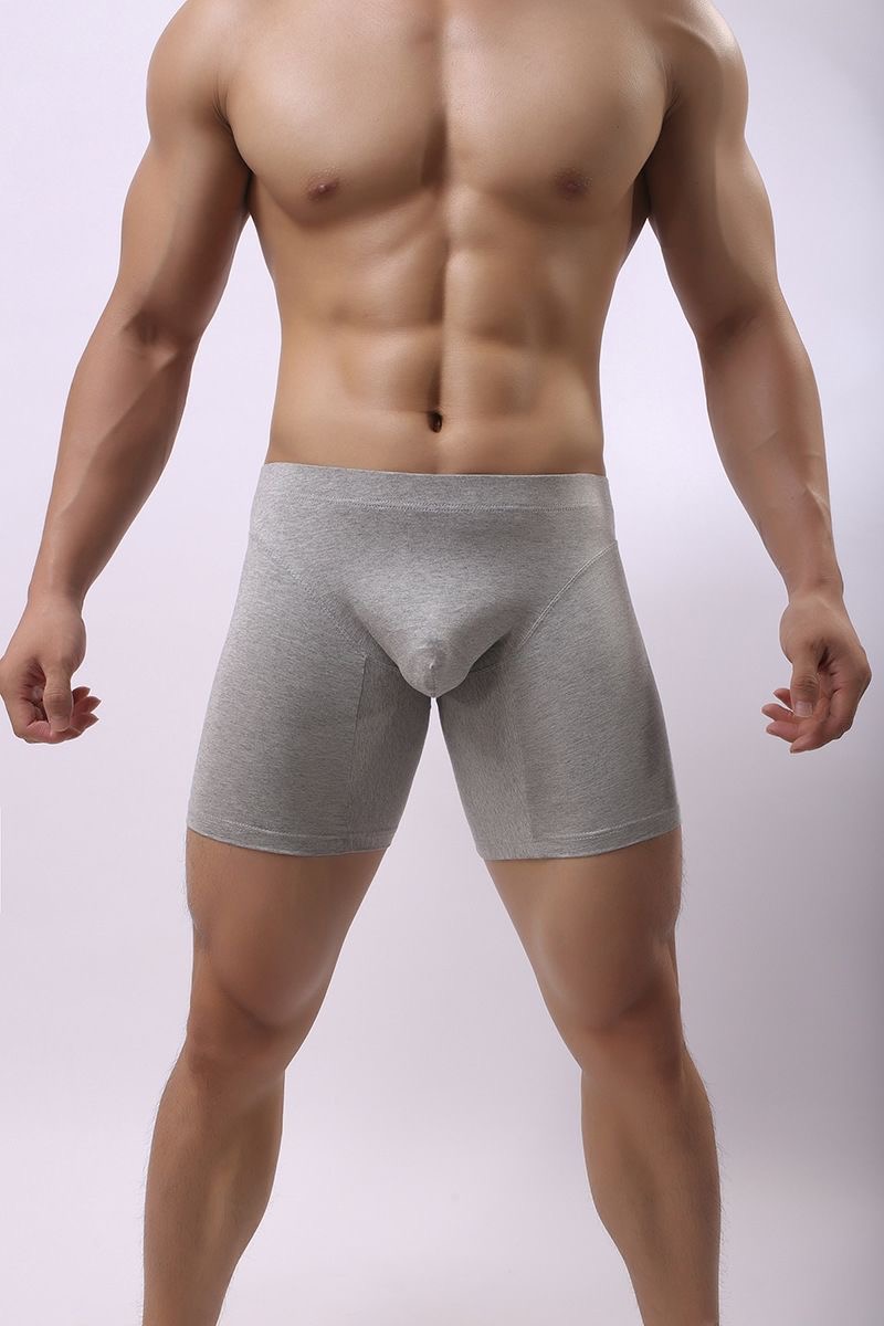 Custom mens Bamboo Underpants for Men Long Leg Underwear Mens Boxer Briefs Pouch flying