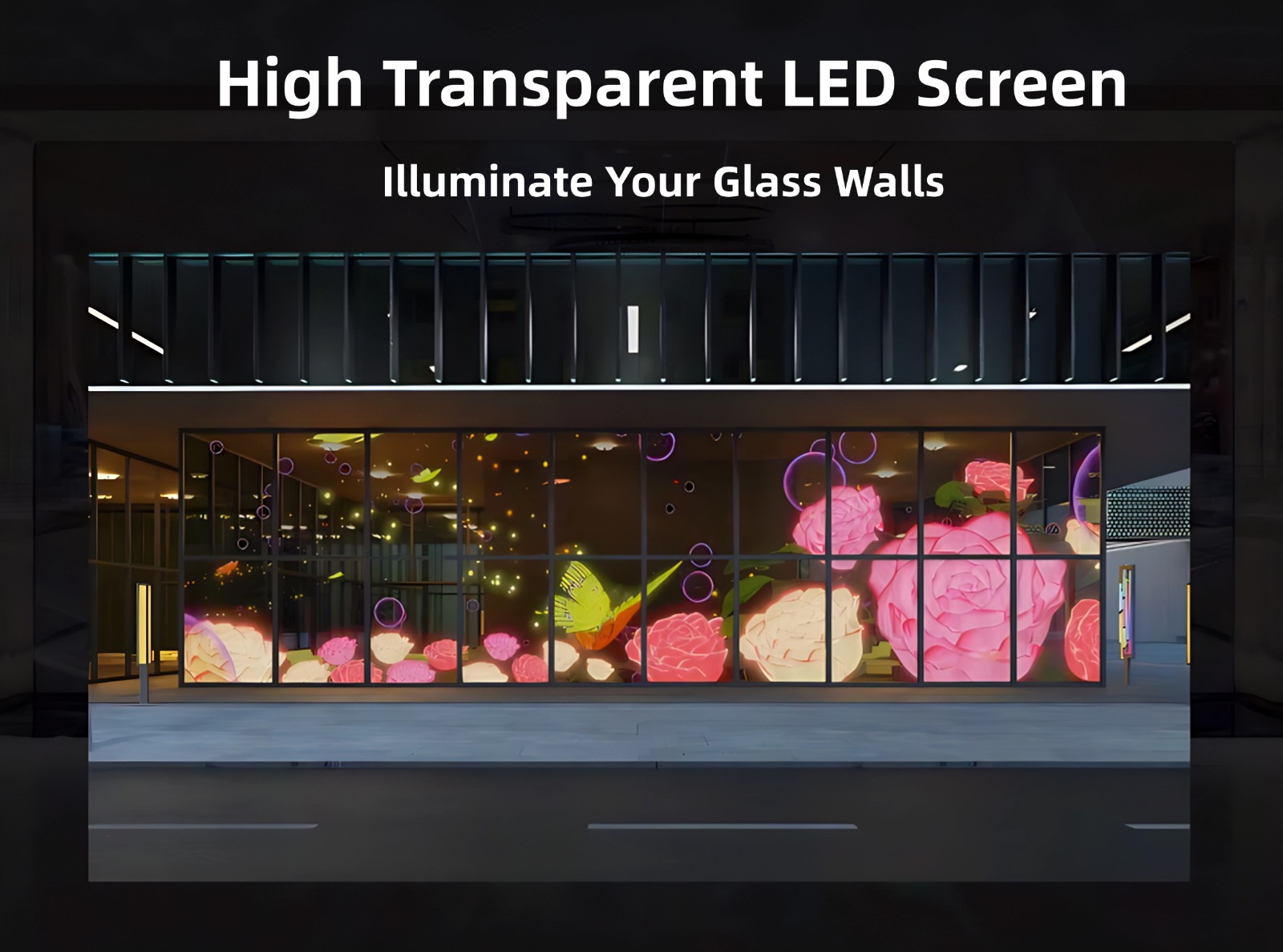 hight transparent led screen شاشة LED شفافة عالية