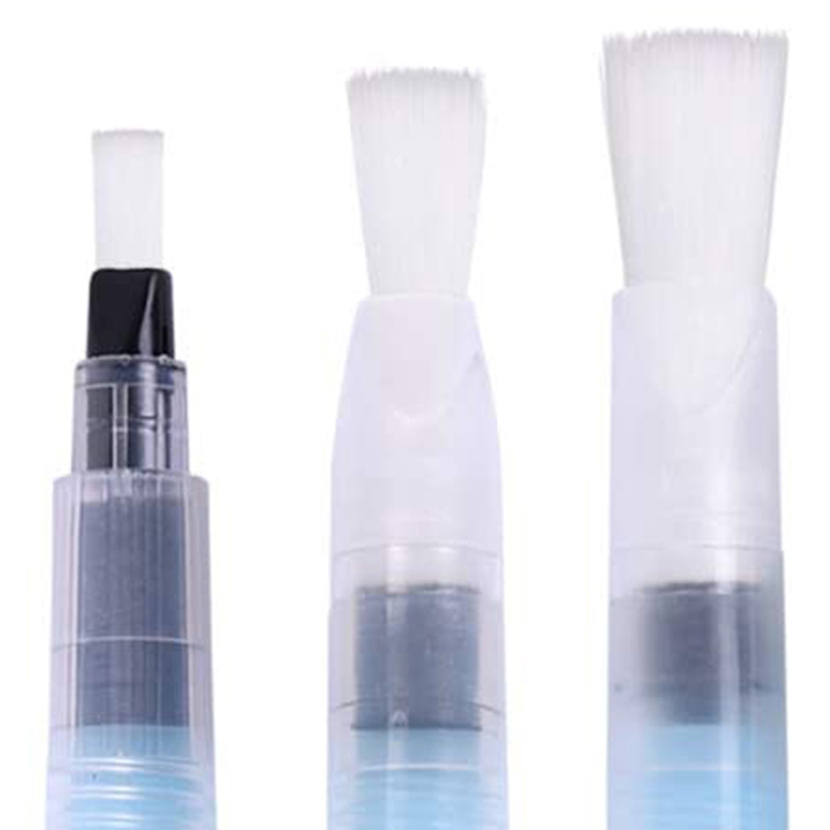 Long Barrel Water Brush Pens Set of 3 Assorted Flat Tips 