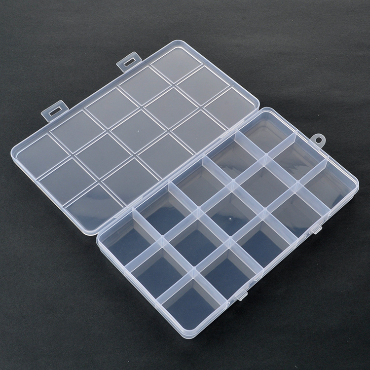 15 Grids Plastic Organizer Box 17.4x9.8x1.7cm