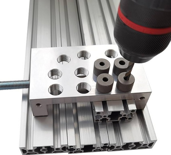 aluminum extrusion drill jig_3 Aluminium-Strangpressbohrvorrichtung_3