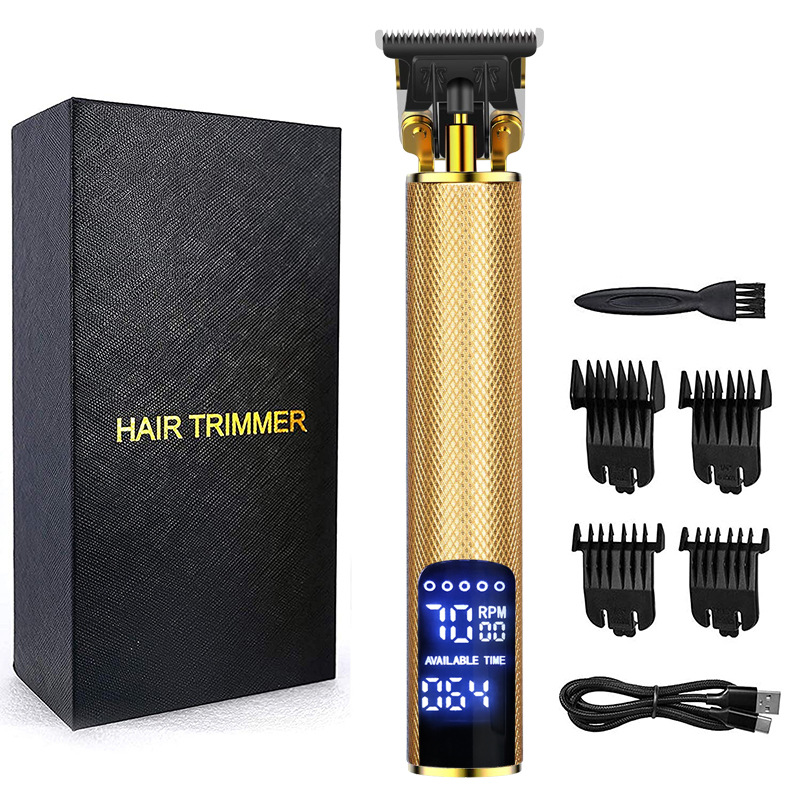 T9 Cordless LCD Electric Rechargeable 0mm Men Barber Hair Cutting Machine Professional Hair Trimmer Clipper