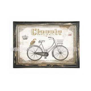 Hot-Stamping Rustic Craft Wood Frame Sublimation Art Sign Bicycle Wall Plaque