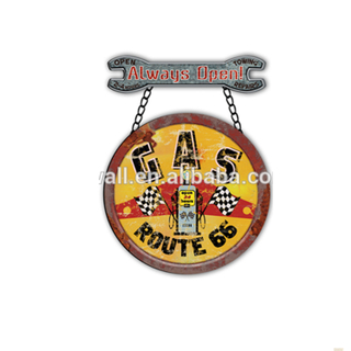 Colorful Printing Tin Sign New Fashion Special Shape Gas Route 66