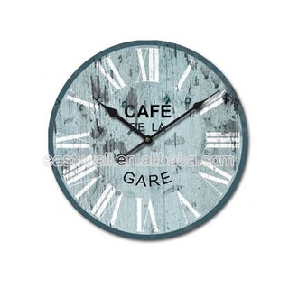 Decorated Living Room Movement High Standard Custom Print Iron Retro Wall Hand Clock