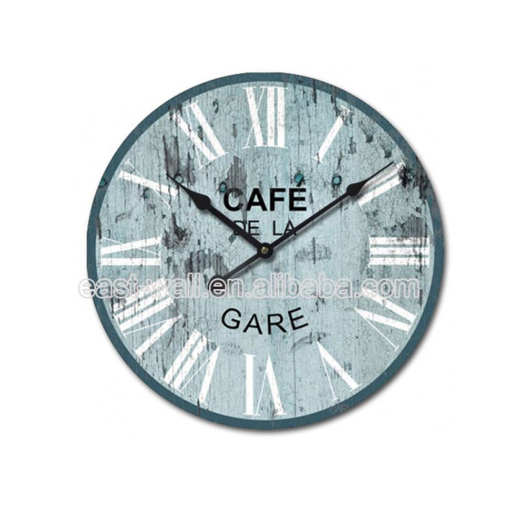 Decorated Living Room Movement High Standard Custom Print Iron Retro Wall Hand Clock