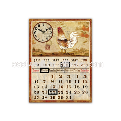 Oem Design Calendar Wall Hanging Custom Wall Plaque Sign Decorative Metal Calendar Printing