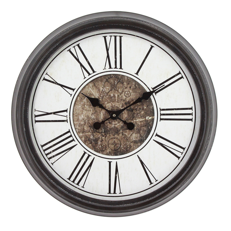 Roman Numeral Design France Paris Vintage Metal Wall Clocks