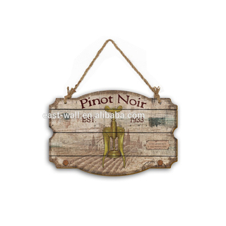 High Quality Wood Crafts MDF Hanging Plaque with HEMP ROPE Antique Design