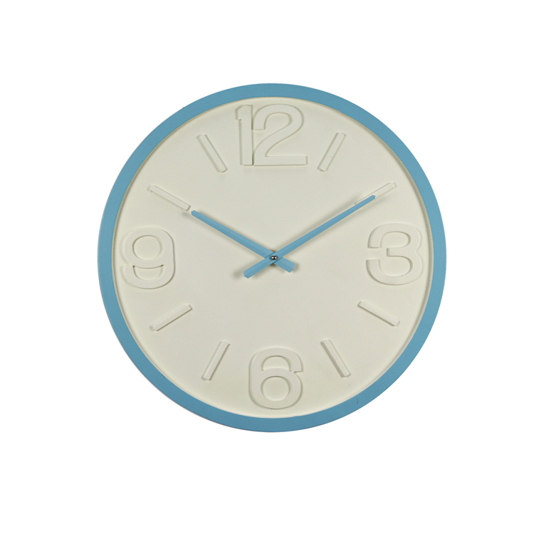 New Home Decoration Glass Surface Blue Digital Classic Wall Clock