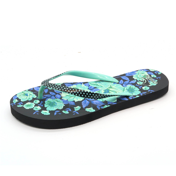 Personalizado Moda Especial Película de PVC Agradable superior Impresión Cómoda PE para mujer Chanclas Sandalias AH-8P026 -Ories