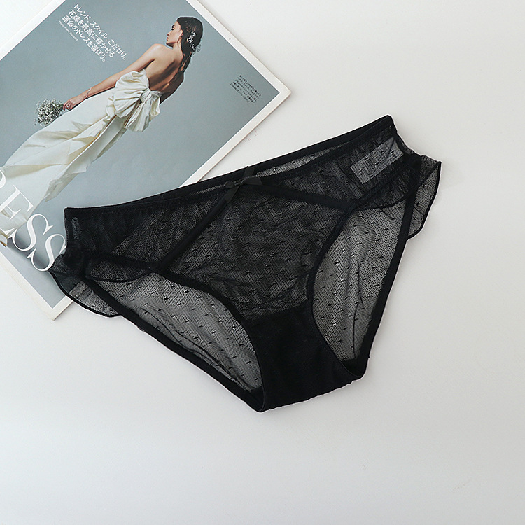 Transparent Ladies' Mid Waist Briefs Comfortable Breathable Soft Seamless Lace Women Panties