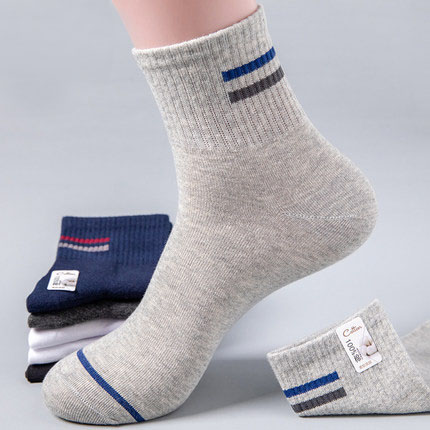 Custom 100% cotton men socks pure cotton Breathable solid sports socks for men gym