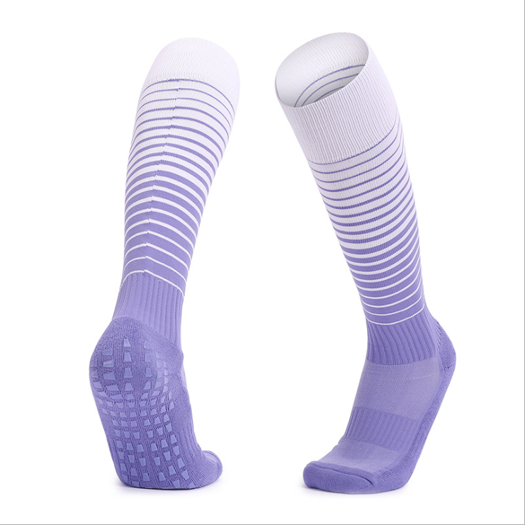 Colorful anti slip athletic cotton absorbent long men football socks