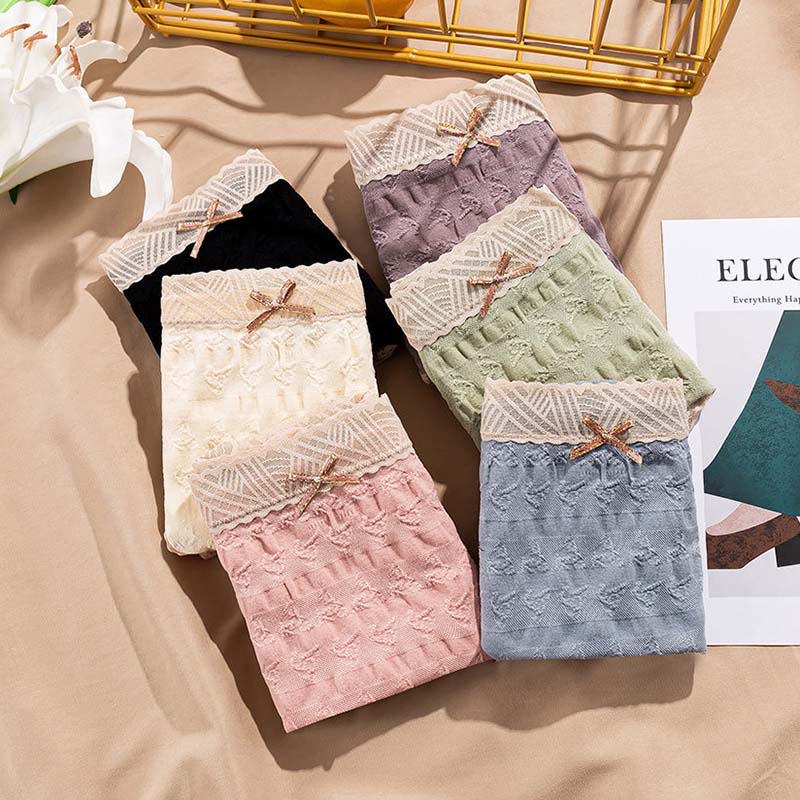 Custom High Quality Colorful 95% Cotton 5% Spandex with Lace Sexy Fancy Woman Underwear