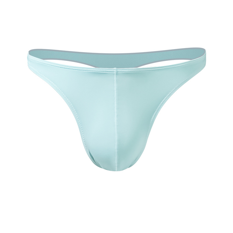 Custom Logo men's briefs polyester boxer Ice silk sexy T-triangle low waist loose boxer briefs plus size mens bikini briefs