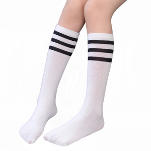 New design student sports long sock white striped socks basketball tube knee socks