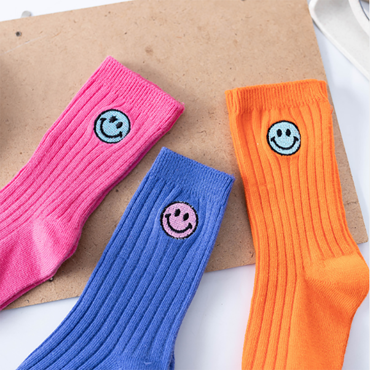 New Arrival Smile Pattern Baby Socks for Girls Socks Sustainable Spring Breathable Casual Sweat