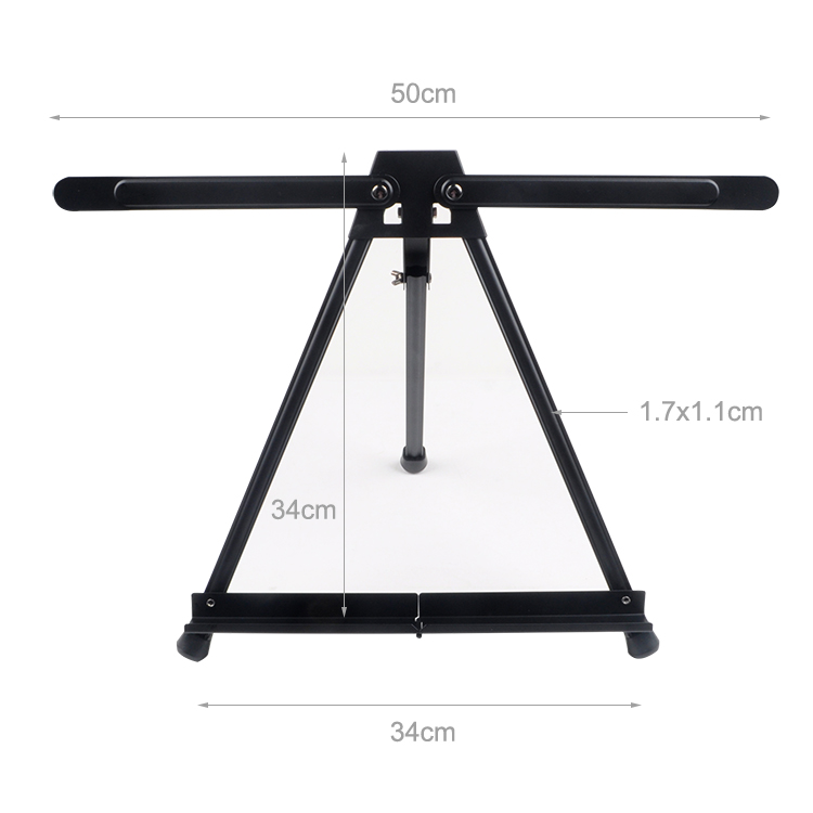 Aluminium Tabletop Easel Bottom Width 34cm Leg Length 40cm Black Color