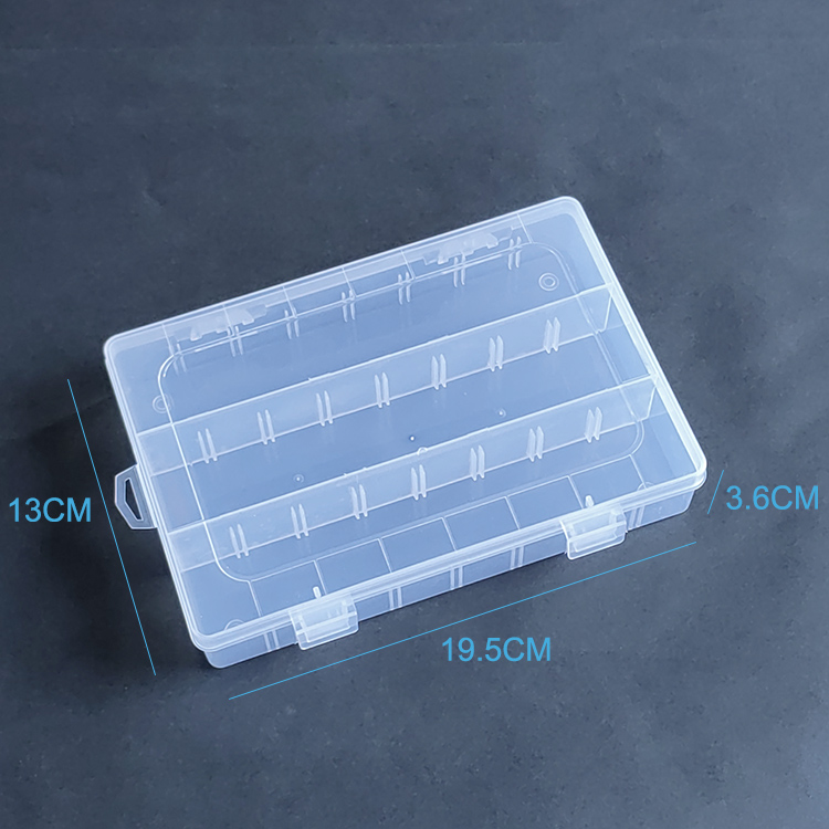 3 Grid Plastic Organizer Box 19.5x13x3.6cm