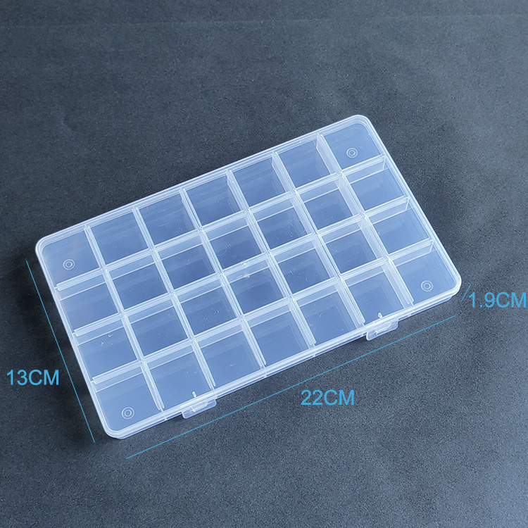 28 Grid Plastic Organizer Box 22x13x1.9cm