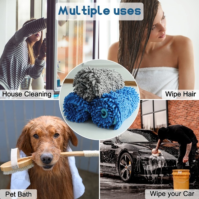 Microfiber Chenille Pet Towel (4) منشفة الحيوانات الأليفة من الألياف الدقيقة الشنيل (4)
