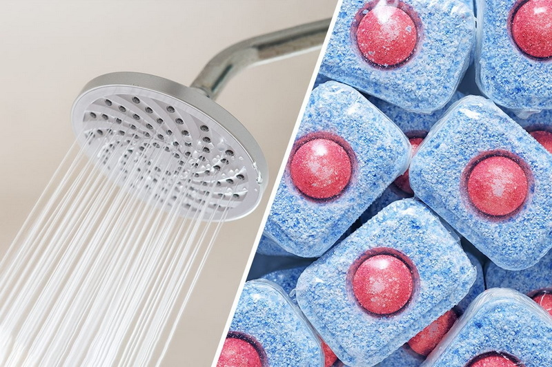 How To Use Dishwasher Pods To Clean Shower Πώς να χρησιμοποιήσετε τα δοχεία πλυντηρίου πιάτων για να καθαρίσετε το ντους