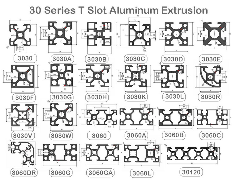 aluminum extrusion sizes_4 mga sukat ng aluminyo extrusion_4