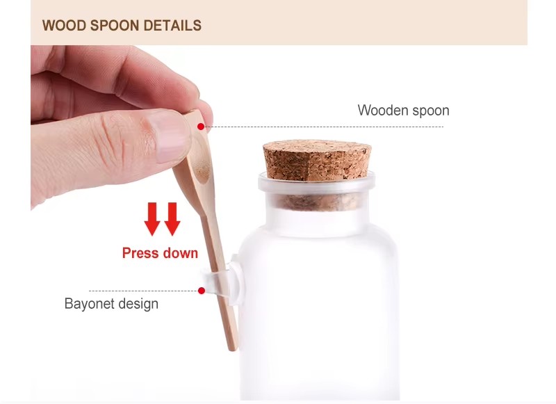 frosted plastic bath salt bottle زجاجة ملح استحمام بلاستيكية بلوري