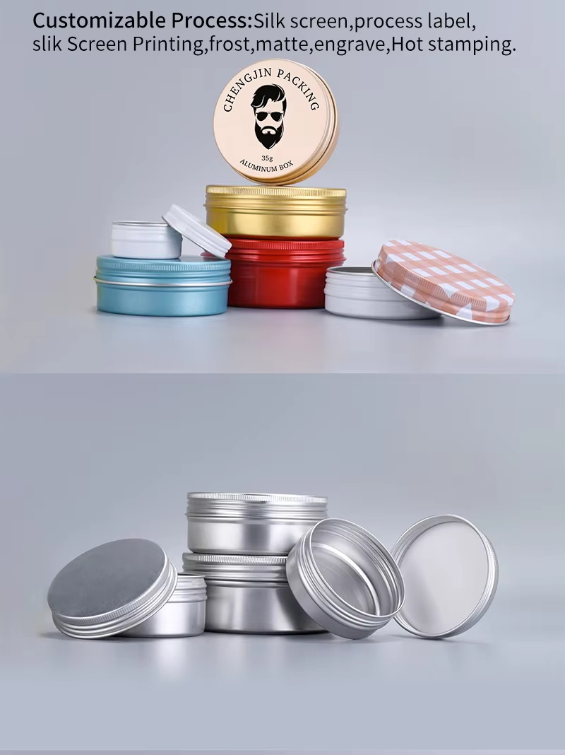 empty storage pot cream metal aluminum tin nồi bảo quản rỗng kem kim loại nhôm thiếc