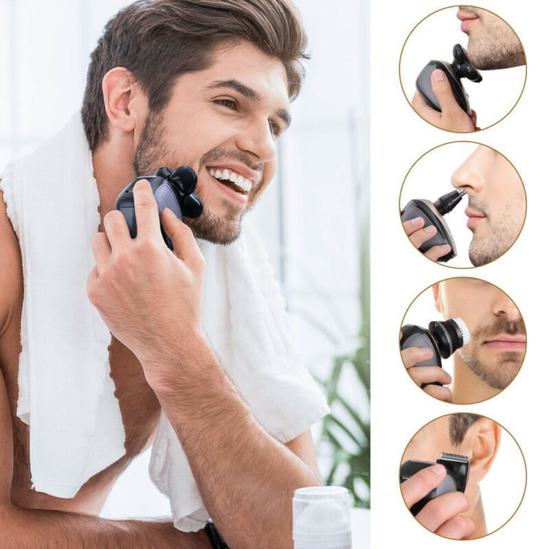 Portable USB Rechargeable 5 Blade Barber Electric Head Hair Clipper Multifunction 5 In 1 Electric Shavers For Men