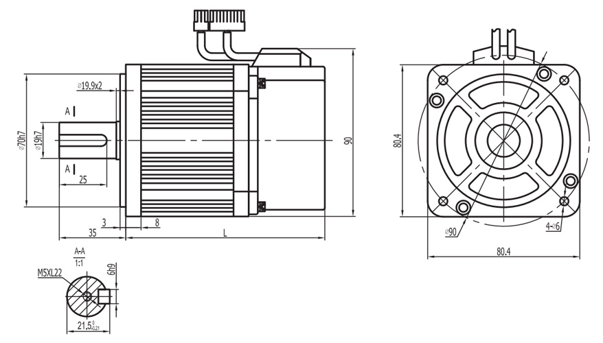 80ST-M01330 ac servo motor 80ST-M01330 maiņstrāvas servomotors