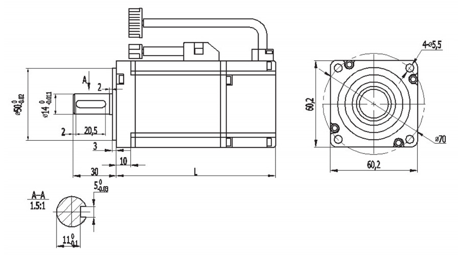 60CST-M01930 ac servo motor 60CST-M01930 maiņstrāvas servomotors