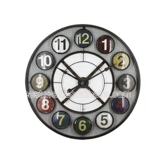 High Quality Affordable Decorative Retro Wall Clock Colorful Digital Iron Frame