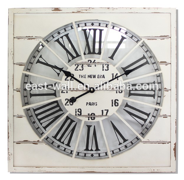 68cm Length Of Side MDF Wooden Case Wall Clock Square Shape