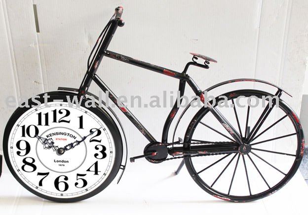 Antique Metal Craft Bike Clock Home Decoration