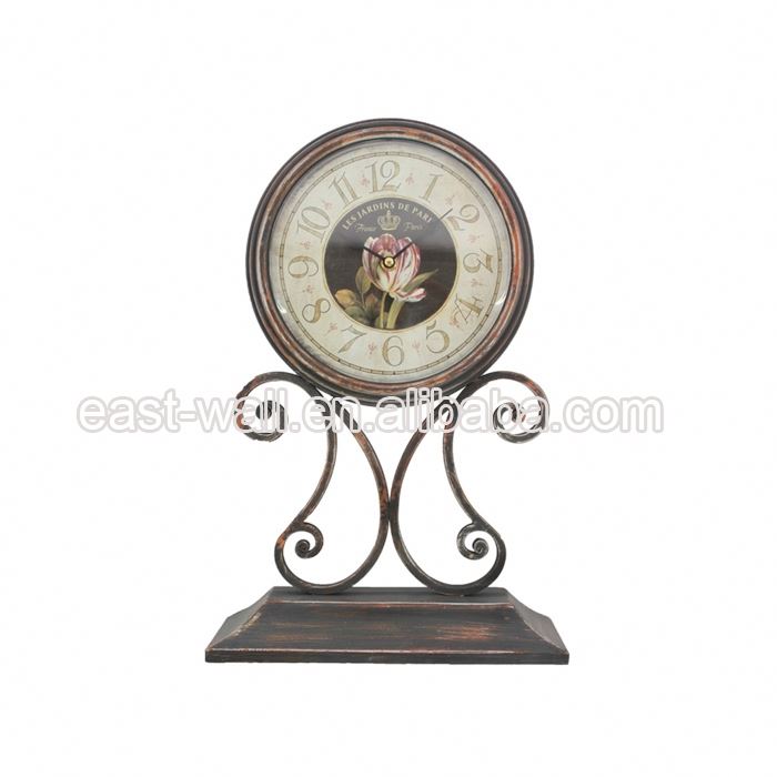 Wholesale Cheap Custom Printed Antique Iron Display Table Clock