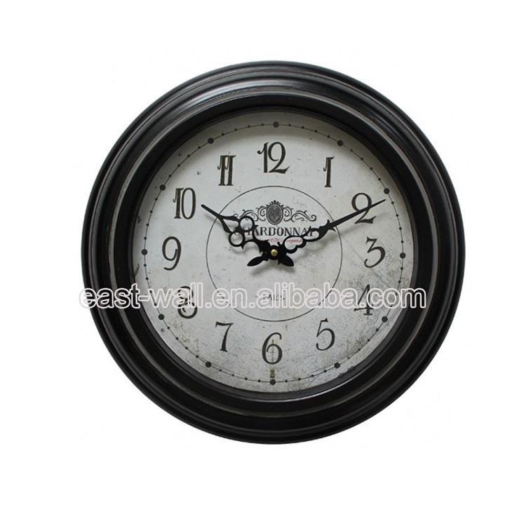 Hotsale Custom Design Antique Anticlockwise Wrought Iron Wall Clock