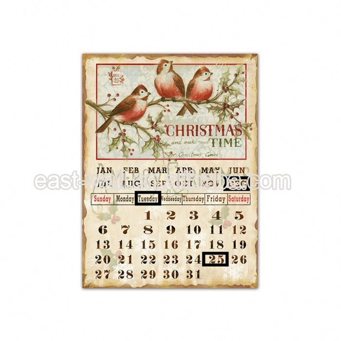 Samples Vintage Calendar Plaques Advertising Tin Craft Metal Wall Decor