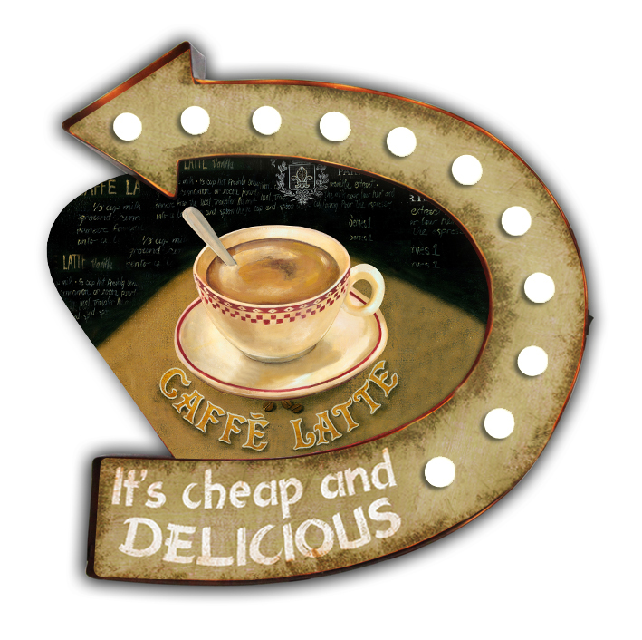 New Arrival Product Vintage LED Light Tin Sign Metal Wall Hanging Home Decor