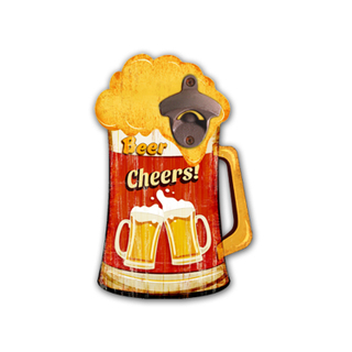 Factory Wholesale Simple Style Fashion Bulk Yellow Cola Cup Anime Shape Steel Bottle Opener