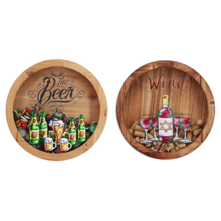 Wine Bottle Opener Custom Round Wooden Storage Box
